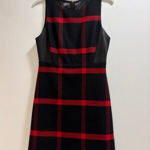 Alice + Olivia Black and Red Plaid Mini Dress